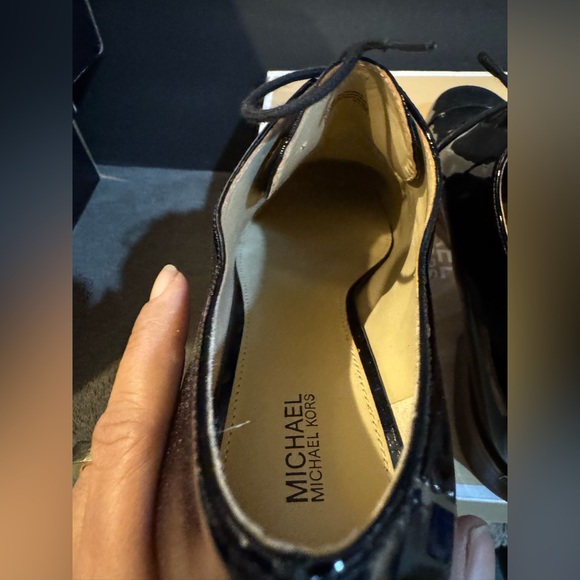 New Michael Kors Pierce Lace up Oxfordsp Oxford Black Patent size 9 - Picture 9 of 13